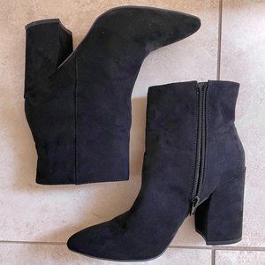 Black Pointed Toe Ankle Boots